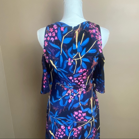 ANTHROPOLOGIE Maeve Elia Dress Cold Shoulder Print - Picture 12 of 14